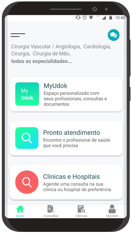 Buscar consultas pelo botão 'Pronto atendimento'